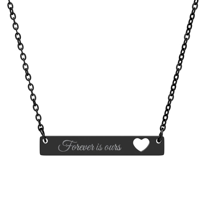 Jane Eyre quote heart bar necklace | Forever is ours engraved quote | Charlotte Brontë The Untamed Chapter Store