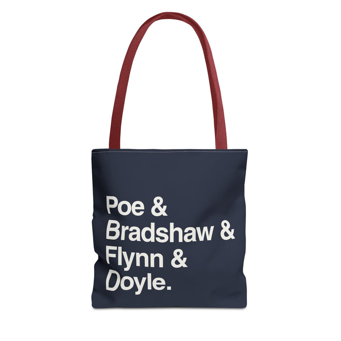 Copy of Literary Character List Tote Bag – Poe & Bradshaw & Flynn & Doyle. Printify