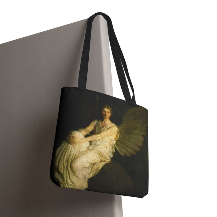 Robert Louis Stevenson Memorial Angel Tote Bag | Dark Academia | Book Bag Printify