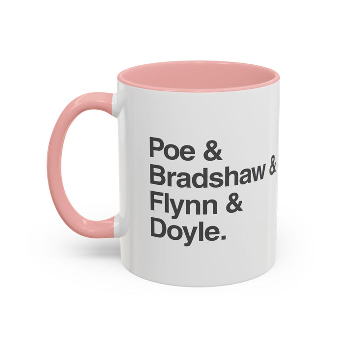 Coffee Mug — Minimalist Names Design (Poe & Bradshaw & Flynn & Doyle) Printify