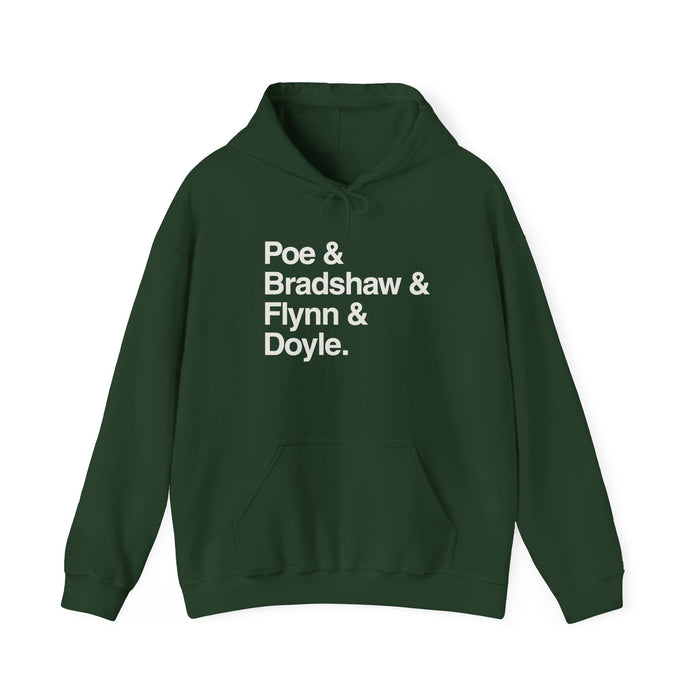 MW Craven Official Merchandise Poe & Bradshaw & Flynn & Doyle Hoodie Printify