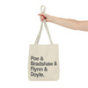 Tote Bag — Minimalist 'Poe & Bradshaw & Flynn & Doyle.' Text Tote Printify