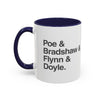 Coffee Mug — Minimalist Names Design (Poe & Bradshaw & Flynn & Doyle) Printify