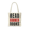 Read Banned Books Cream Tote Bag Printify