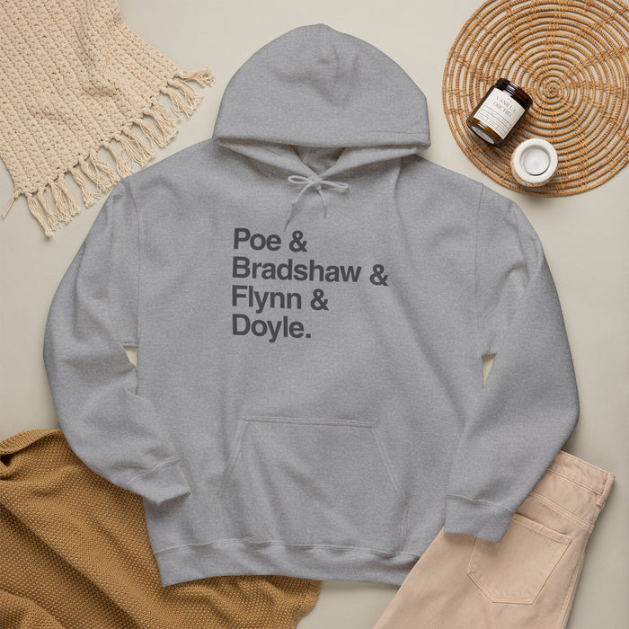 MW Craven Official Merchandise Poe & Bradshaw & Flynn & Doyle Hoodie Printify