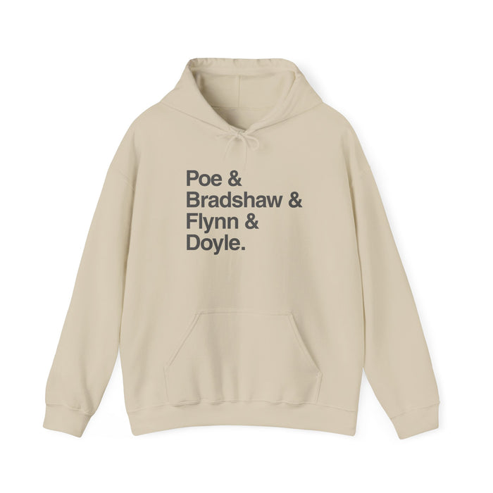 MW Craven Official Merchandise Poe & Bradshaw & Flynn & Doyle Hoodie Printify