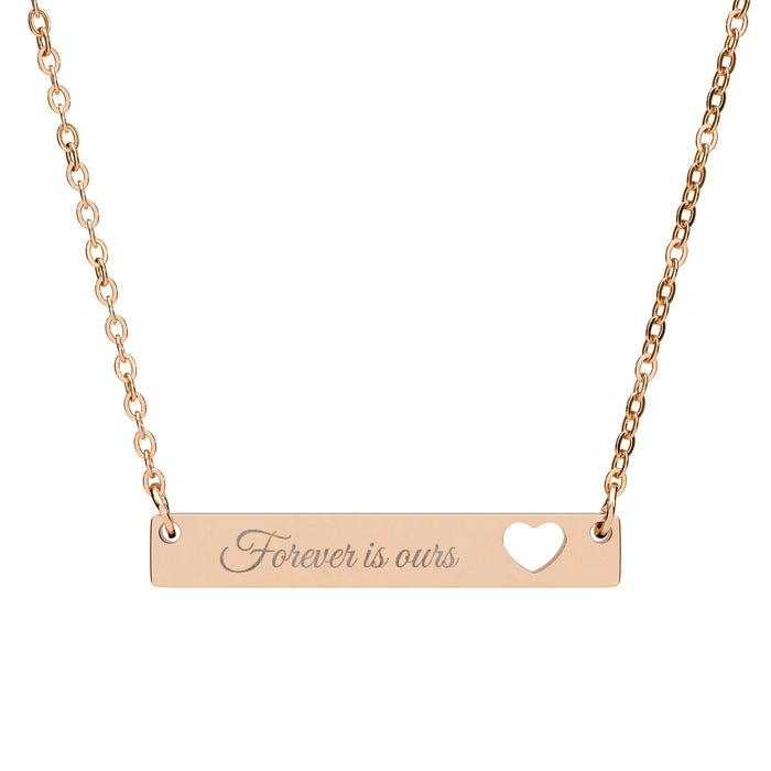 Jane Eyre quote heart bar necklace | Forever is ours engraved quote | Charlotte Brontë The Untamed Chapter Store