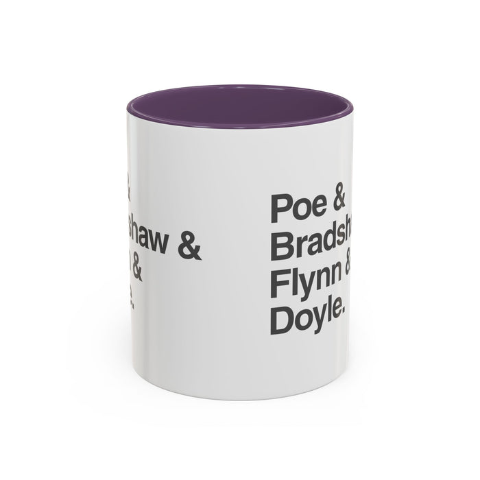 Coffee Mug — Minimalist Names Design (Poe & Bradshaw & Flynn & Doyle) Printify