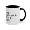 Coffee Mug — Minimalist Names Design (Poe & Bradshaw & Flynn & Doyle) Printify