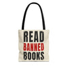 Read Banned Books Cream Tote Bag Printify
