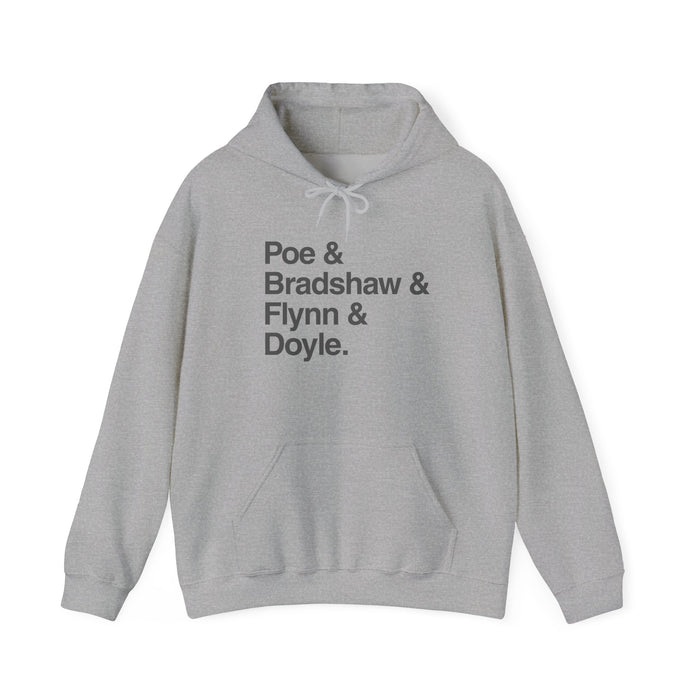 MW Craven Official Merchandise Poe & Bradshaw & Flynn & Doyle Hoodie Printify