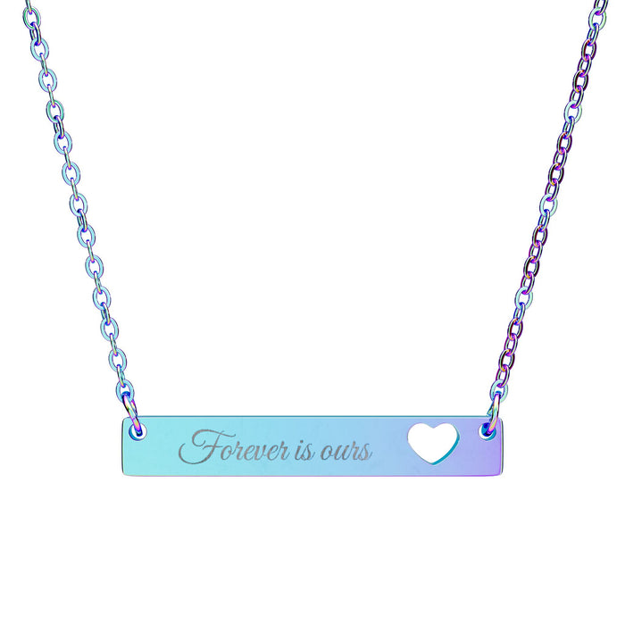 Jane Eyre quote heart bar necklace | Forever is ours engraved quote | Charlotte Brontë The Untamed Chapter Store