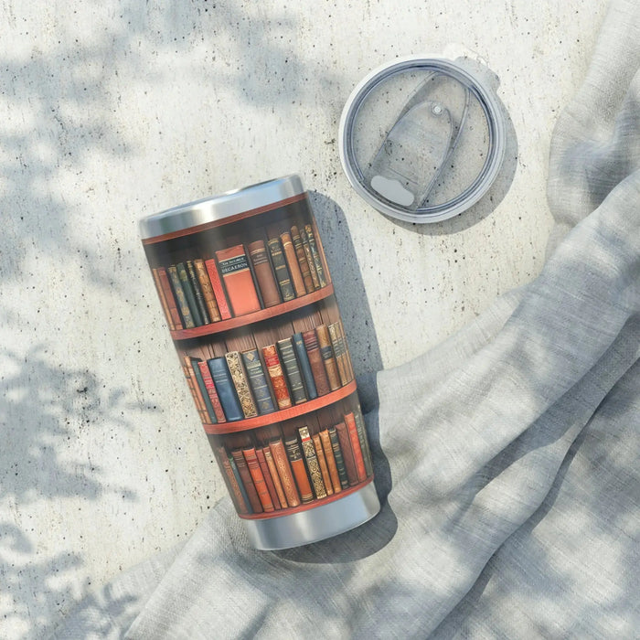 Vintage Library Bookshelf Tumbler Printify