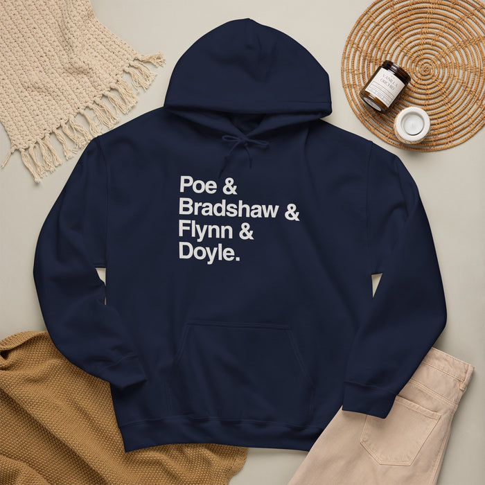 MW Craven Official Merchandise Poe & Bradshaw & Flynn & Doyle Hoodie Printify