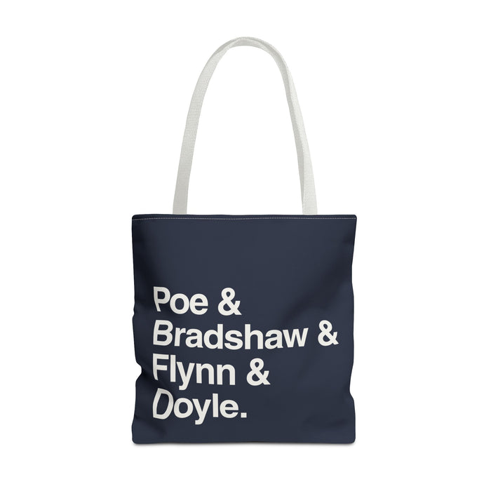 Copy of Literary Character List Tote Bag – Poe & Bradshaw & Flynn & Doyle. Printify