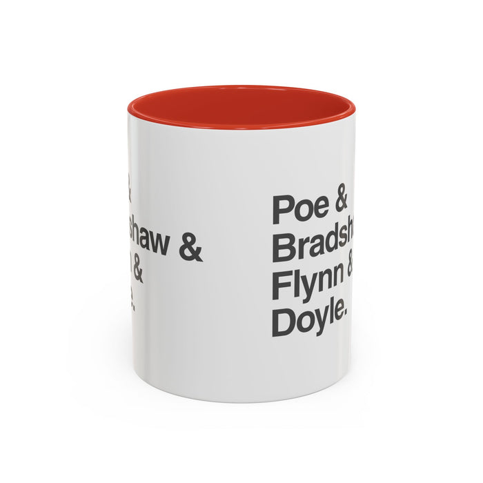 Coffee Mug — Minimalist Names Design (Poe & Bradshaw & Flynn & Doyle) Printify