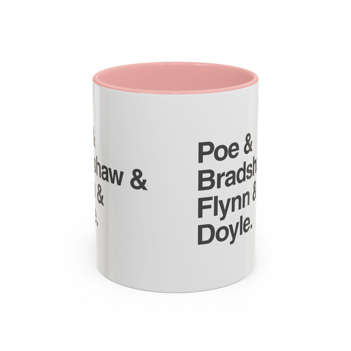 Coffee Mug — Minimalist Names Design (Poe & Bradshaw & Flynn & Doyle) Printify