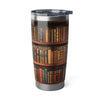 Vintage Library Bookshelf Tumbler Printify