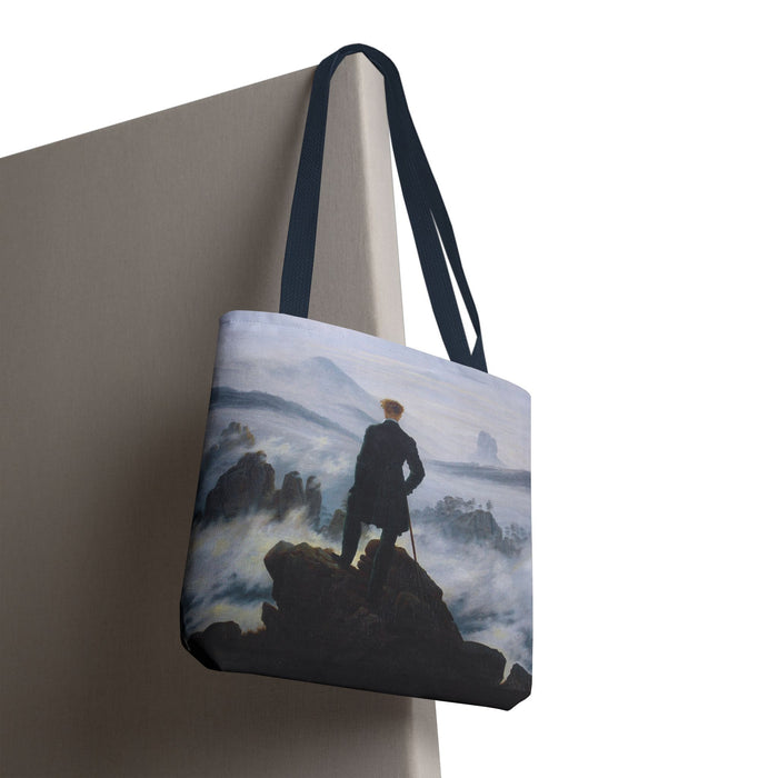 Wanderer Above the Sea Mist Tote Bag – Classic Dark Academia Art Tote Printify