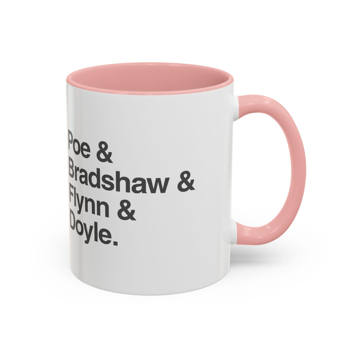 Coffee Mug — Minimalist Names Design (Poe & Bradshaw & Flynn & Doyle) Printify
