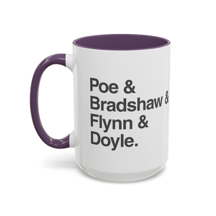 Coffee Mug — Minimalist Names Design (Poe & Bradshaw & Flynn & Doyle) Printify