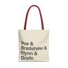 Tote Bag — Minimalist 'Poe & Bradshaw & Flynn & Doyle.' Text Tote Printify