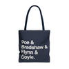 Copy of Literary Character List Tote Bag – Poe & Bradshaw & Flynn & Doyle. Printify