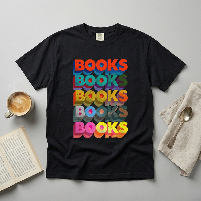 Vibrant BOOKS Typography T-shirt The Untamed Chapter Store