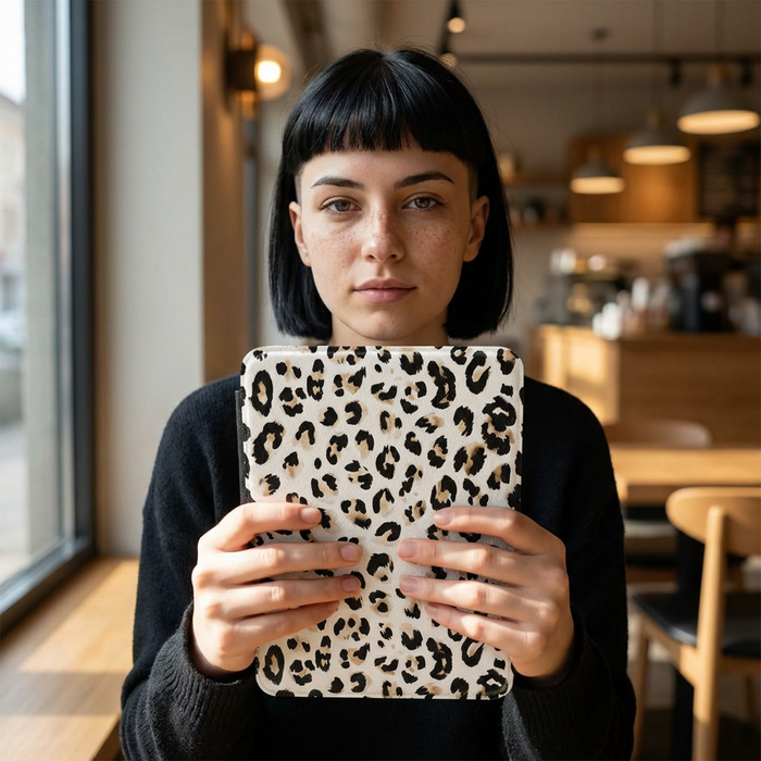 White Leopard Print Kindle Paperwhite Case The Untamed Chapter Store