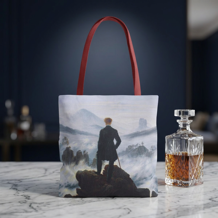 Wanderer Above the Sea Mist Tote Bag – Classic Dark Academia Art Tote Printify