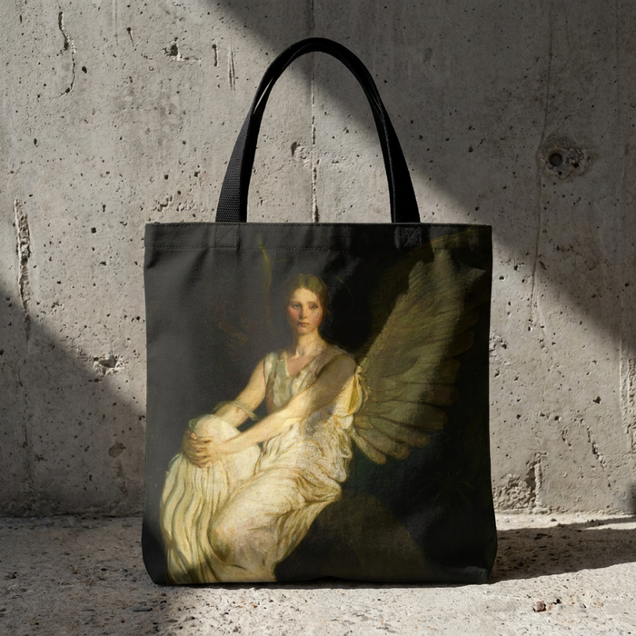 Robert Louis Stevenson Memorial Angel Tote Bag | Dark Academia | Book Bag Printify