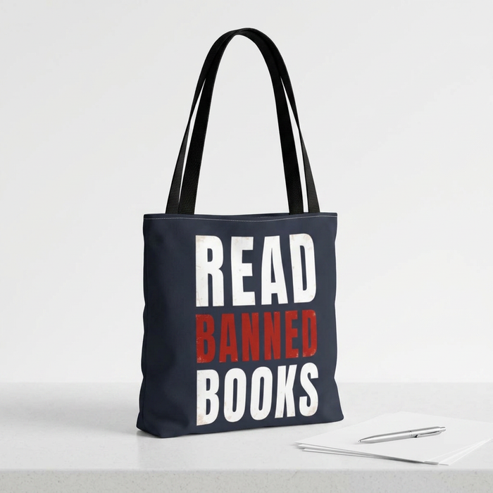 Read Banned Books Black Tote Bag Printify