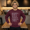 Dark academia sweatshirt characters crewneck | Richard and Henry and Bunny and Francis and Charles and Camilla Printify