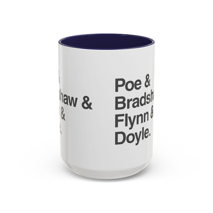 Coffee Mug — Minimalist Names Design (Poe & Bradshaw & Flynn & Doyle) Printify