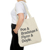Tote Bag — Minimalist 'Poe & Bradshaw & Flynn & Doyle.' Text Tote Printify