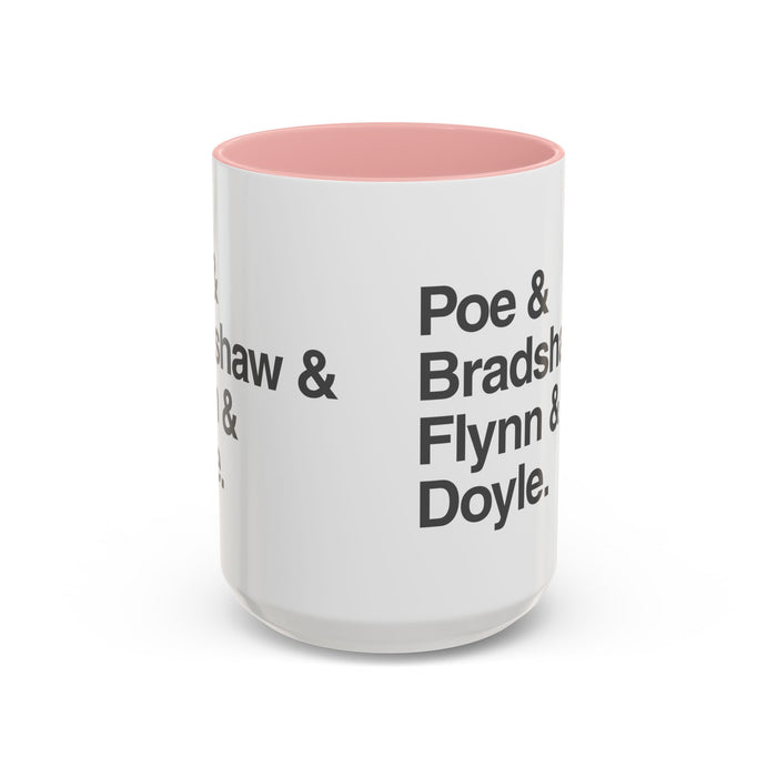Coffee Mug — Minimalist Names Design (Poe & Bradshaw & Flynn & Doyle) Printify