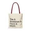 Tote Bag — Minimalist 'Poe & Bradshaw & Flynn & Doyle.' Text Tote Printify