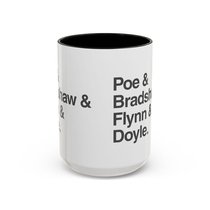 Coffee Mug — Minimalist Names Design (Poe & Bradshaw & Flynn & Doyle) Printify