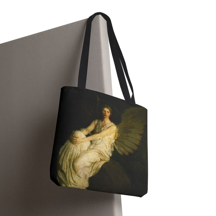 Robert Louis Stevenson Memorial Angel Tote Bag | Dark Academia | Book Bag Printify