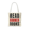 Read Banned Books Cream Tote Bag Printify