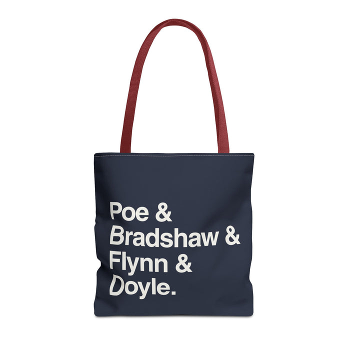 Copy of Literary Character List Tote Bag – Poe & Bradshaw & Flynn & Doyle. Printify