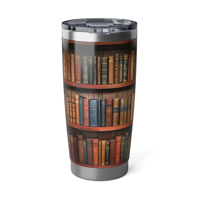 Vintage Library Bookshelf Tumbler Printify