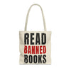 Read Banned Books Cream Tote Bag Printify