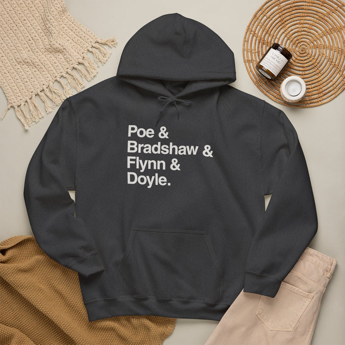 MW Craven Official Merchandise Poe & Bradshaw & Flynn & Doyle Hoodie Printify
