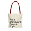 Tote Bag — Minimalist 'Poe & Bradshaw & Flynn & Doyle.' Text Tote Printify