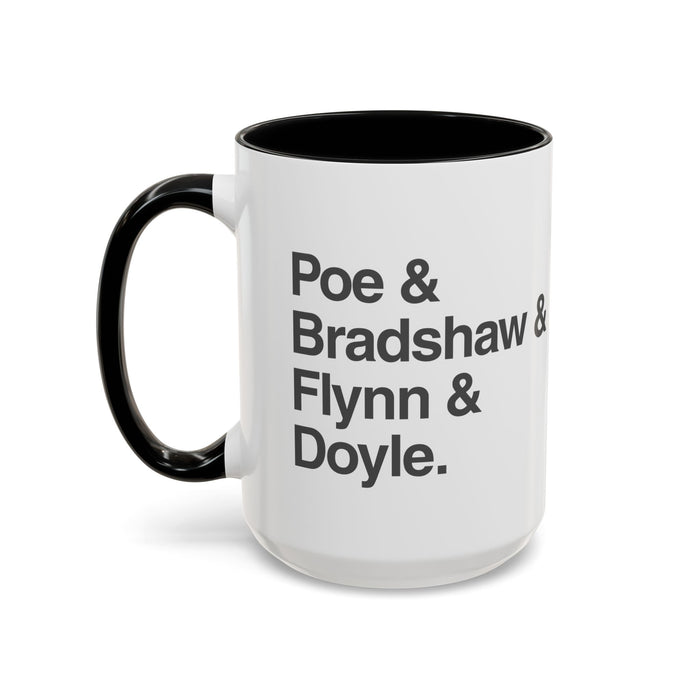 Coffee Mug — Minimalist Names Design (Poe & Bradshaw & Flynn & Doyle) Printify