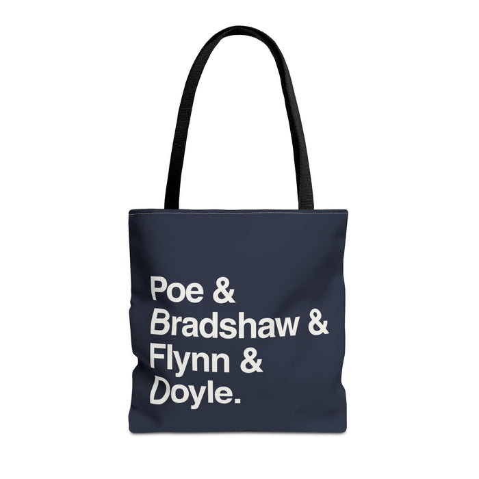 Copy of Literary Character List Tote Bag – Poe & Bradshaw & Flynn & Doyle. Printify
