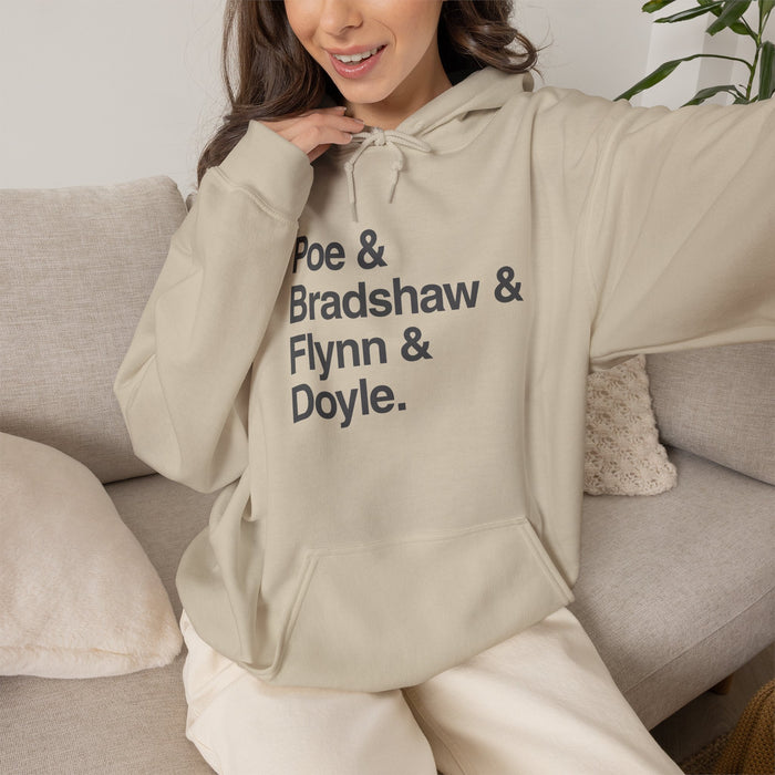 MW Craven Official Merchandise Poe & Bradshaw & Flynn & Doyle Hoodie Printify
