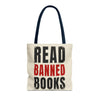 Read Banned Books Cream Tote Bag Printify