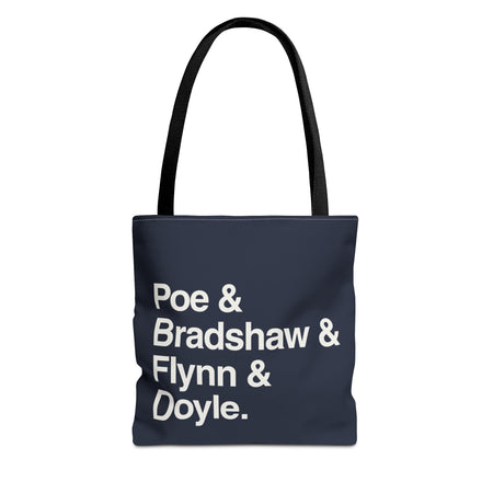 Copy of Literary Character List Tote Bag – Poe & Bradshaw & Flynn & Doyle. Printify